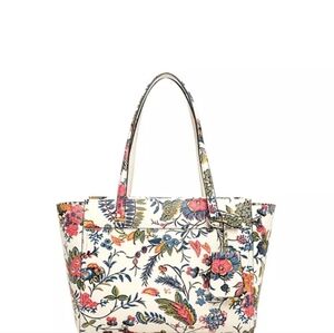 Tory Burch Parker Small Floral Tote - Cream and Multicolor EUC